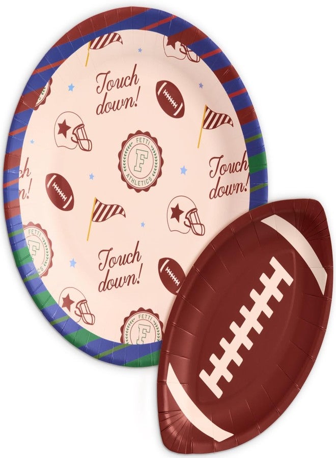 xo, Fetti Touchdown Plates - 32 pcs | Football Birthday Decorations, Varsity Party Setting, Tailgate Tablescape, Homecoming Game Day Supplies - Image 1