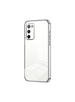 HuHa Case Cover For OPPO A55 5G / A56 / A53s 5G Transparent Plating Fine Hole Phone Case Silver 