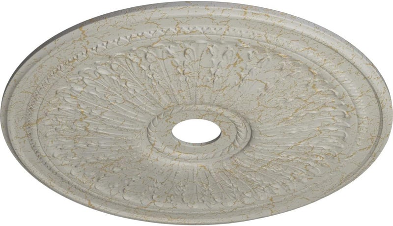 Ekena Millwork CM29OAPCC Oak leaf Ceiling Medallion, Pot of Cream Crackle, 29 1/8"OD x 3 5/8"ID x 1"P - Image 2