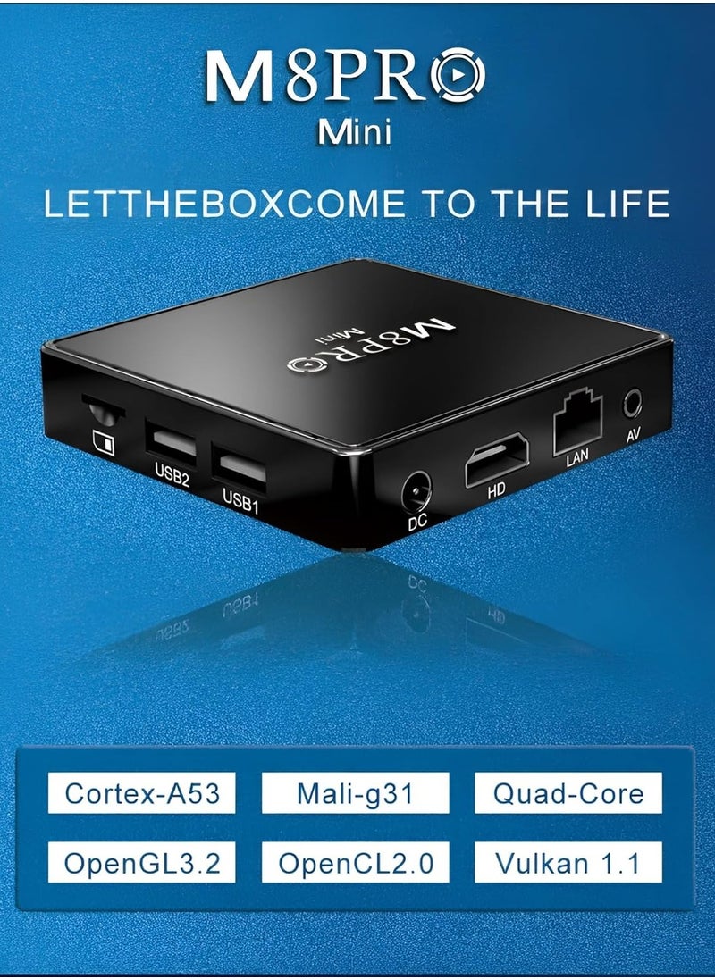 M8 Pro Mini 4K Game Console and Android Tv Box Dual System 64G 10000 Games Wireless Controllers Hd Out