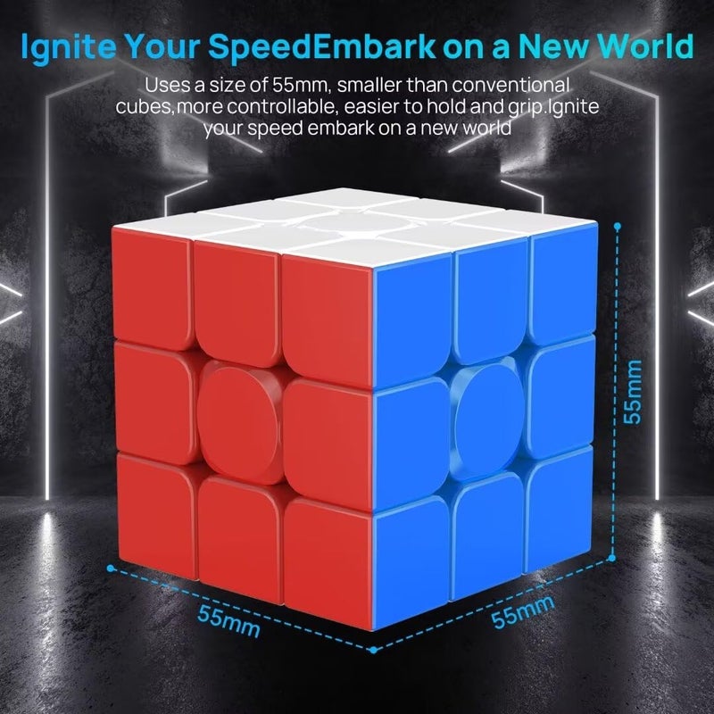 nabreeli Magnetic Speed Cube 3x3 Stickerless - Professional Competition Cube with 24 Strong Magnets | 55Â°/35Â° Corner Cutting | Smooth & Fast for Adults & Kids for Speedcubers (No Logo) - Image 5