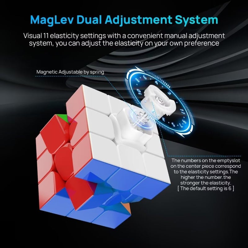 nabreeli Magnetic Speed Cube 3x3 Stickerless - Professional Competition Cube with 24 Strong Magnets | 55Â°/35Â° Corner Cutting | Smooth & Fast for Adults & Kids for Speedcubers (No Logo) - Image 3