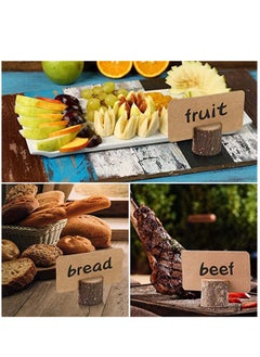 KASTWAVE Wood Place Card Holders, 10 Pcs Premium Rustic Table Number Holders and 10 Pcs Kraft Table Place Cards, Wood Photo Holders, Ideal for Wedding Party Table Name and More  - Image 4