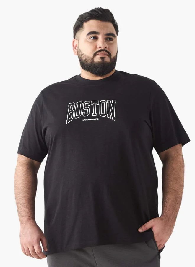 Splash FAV Typographic Print Crew Neck T-shirt