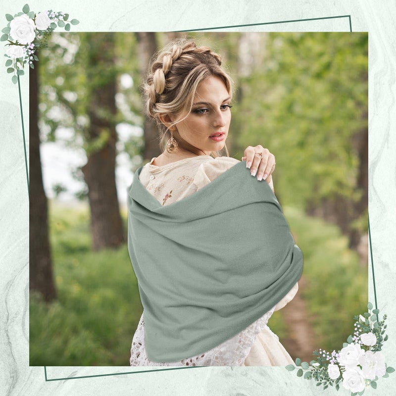 Bornerwhite 24 Pack Wedding Pashmina Shawls Wraps Bulk 79 x 27 Scarf for Guests Wedding Favor Bridal Shawls Gift Outdoor - Image 5