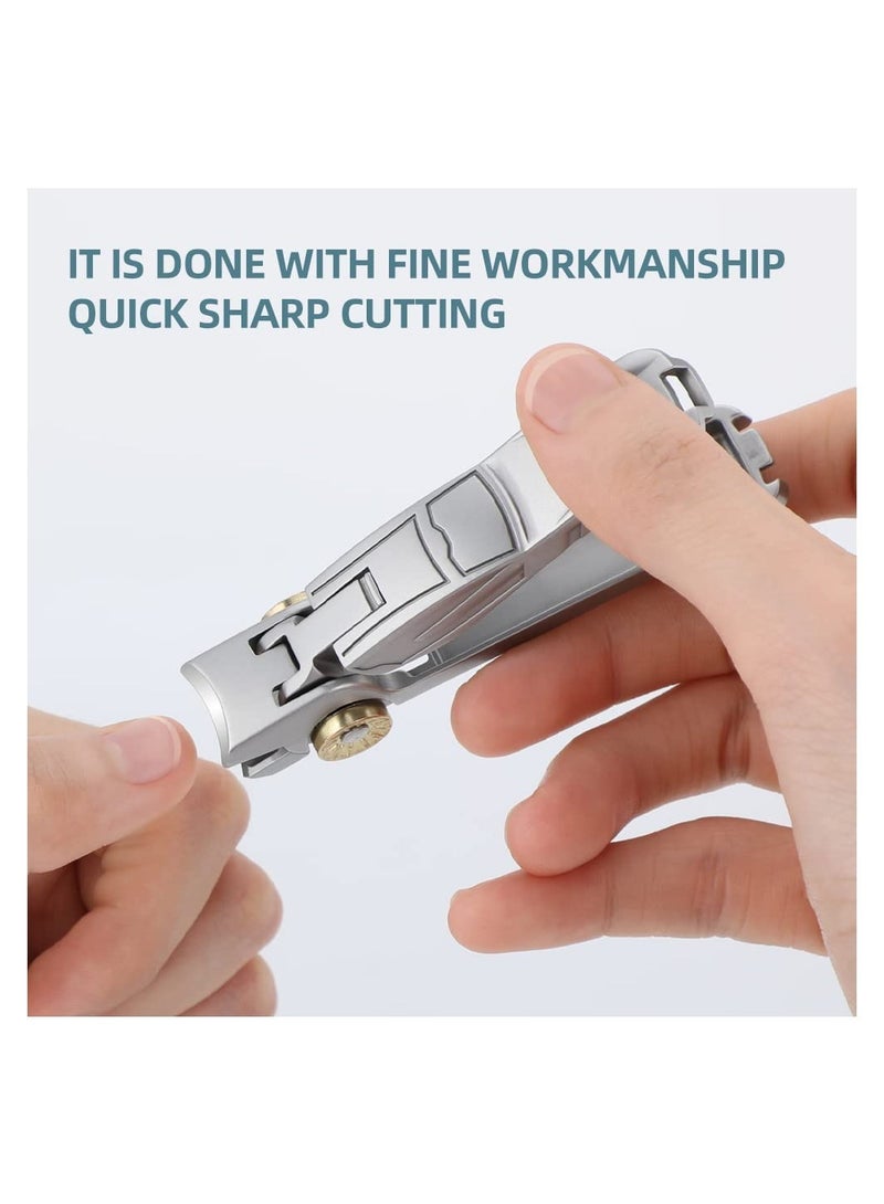 Excefore Ultra Wide Jaw Nail Clippers & Nano Nail File Toenail Clippers Sets, Effortless Stainless Steel Nail Clippers, Thick Nails Cutter for Ingrown Manicure Pedicure Men & Women (Car Shaped-Silver) - Image 2