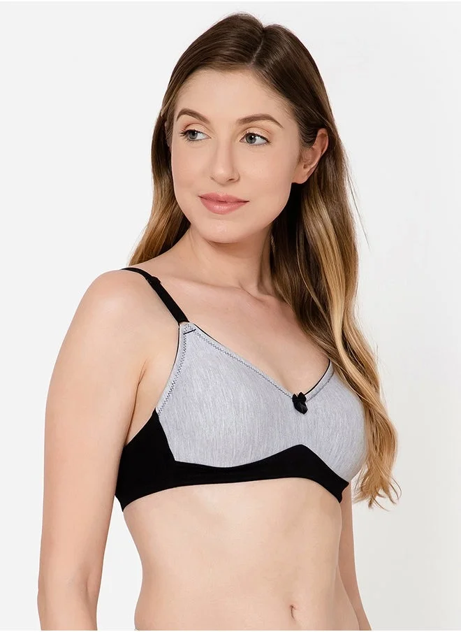 Clovia Clovia Pack of 2 Non-Padded Non-Wired Full Coverage Spacer Cup T-shirt Bra - Cotton Rich