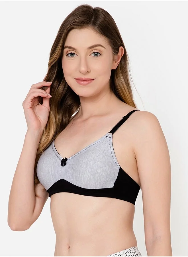 Clovia Clovia Pack of 2 Non-Padded Non-Wired Full Coverage Spacer Cup T-shirt Bra - Cotton Rich