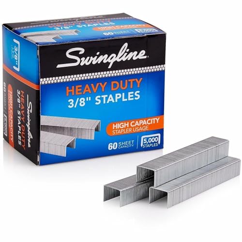 Swingline Staples, Heavy Duty, 3/8" Length, 60 Sheet Capacity, 100/Strip, 5000/Box, 1 Pack (79398) - Image 3