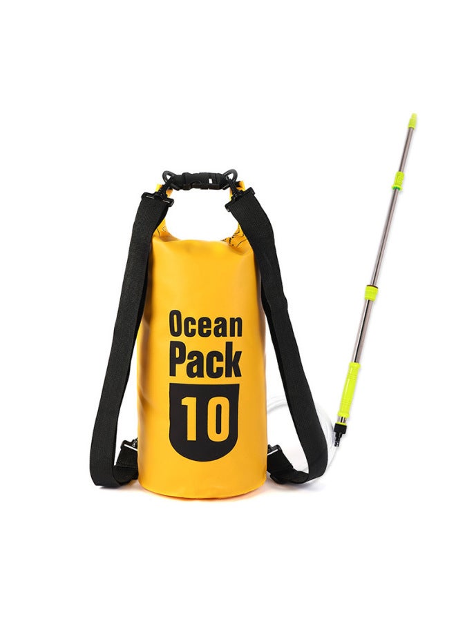 Generic Waterproof Backpack Beach Bag Mountaineering Backpack Swimming Rafting Waterproof Bag Portable Outdoor Waterproof Bag-color:10 Liters 19*29.5*55-capacity:yellow  - Image 1