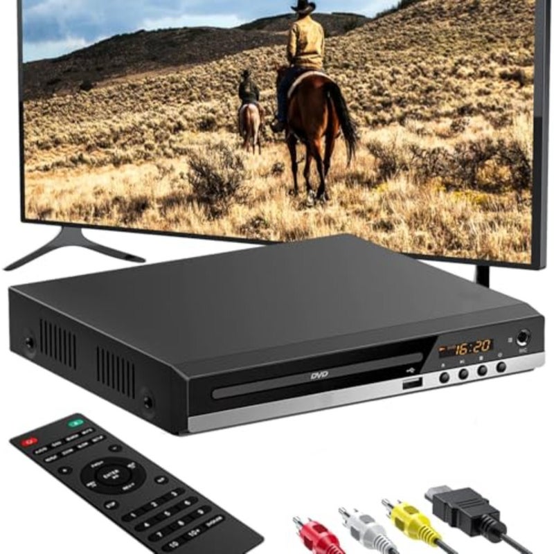 HD DVD Player for TV CD Player for Home HDMI and RCA Cables Remote Control USB Input 1080p All Region Free Breakpoint Memory Support TV Monitor and Projector - Image 1