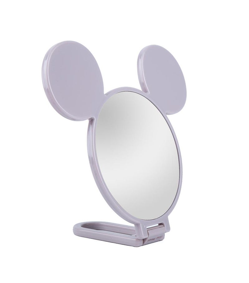 Daiso Mickey Die Cut Hand Mirror, Greige, 12 x 20 cm Portable Cosmetic Mirror for Makeup, Travel & Daily Use - Image 2