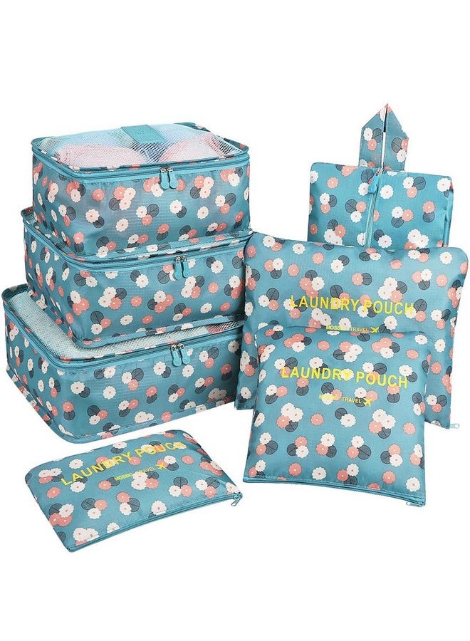 SKVM travel organizer 7 in 1 Nylon Travel Laundry Cosmetics Makeup Bags Organizer Packing Cubes with Shoe Bag - Image 1