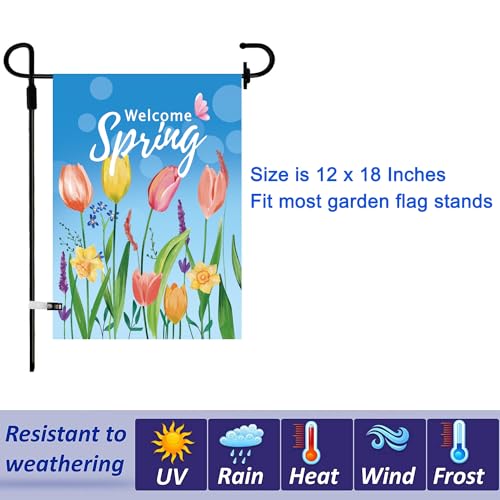 CDLong Seasonal Garden Flags Set of 12 Double Sided 12 x 18 Inch Yard Flags, Small Garden Flags for Outside, Fall Winter Halloween Christmas Outdoor Flags, Holiday Flags for All Seasons - Image 3