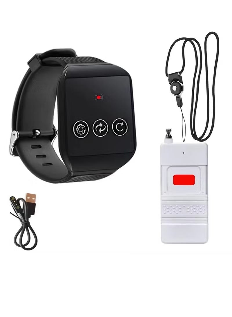 الاتصالات اللاسلكية والخالية من بطاقة SIM تساعد على مشاهدة Caregiver Pager Safe Water Resistant SOS Call Button Nurse Alert System لمنزل التمريض / المسنين / المرضى / المعوقين. - Image 1