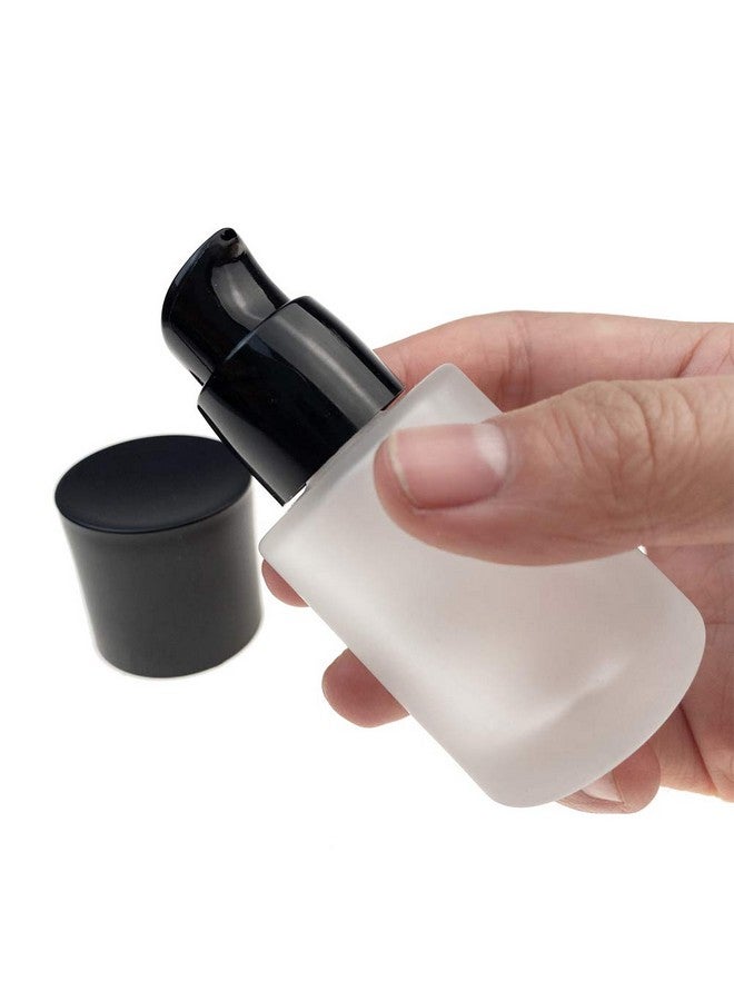 vipolish 2 Pcs 30Ml 1Oz Upscale Empty Refillable Frosted Glass Pump Bottle Liquid Foundation Container Dispenser Storage Vial Lotion Essence Emulsion Sample Case For Travel - Image 5