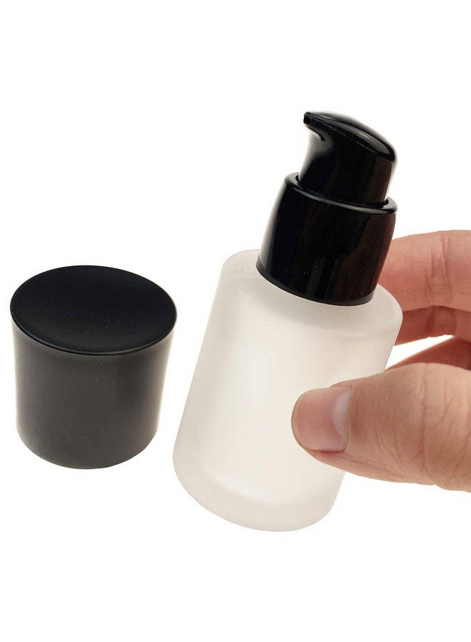 vipolish 2 Pcs 30Ml 1Oz Upscale Empty Refillable Frosted Glass Pump Bottle Liquid Foundation Container Dispenser Storage Vial Lotion Essence Emulsion Sample Case For Travel - Image 3