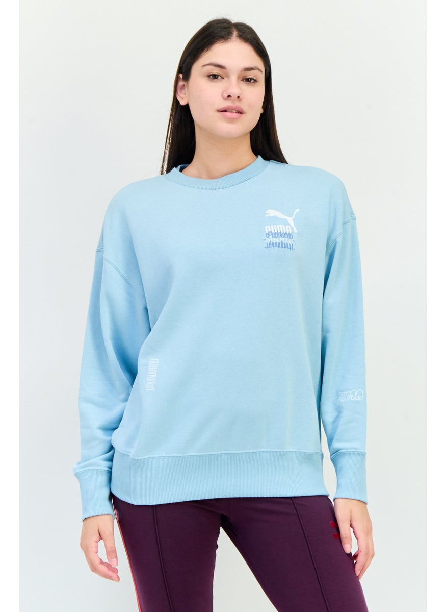 PUMA Women Relaxed Fit Long Sleeves Outdoor Sweatshirt, Turquoise Surf  - Image 1