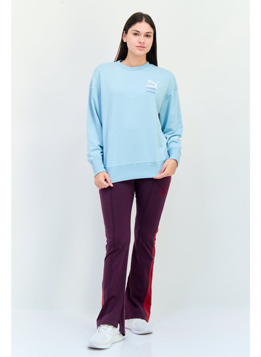 PUMA Women Relaxed Fit Long Sleeves Outdoor Sweatshirt, Turquoise Surf  - Image 4