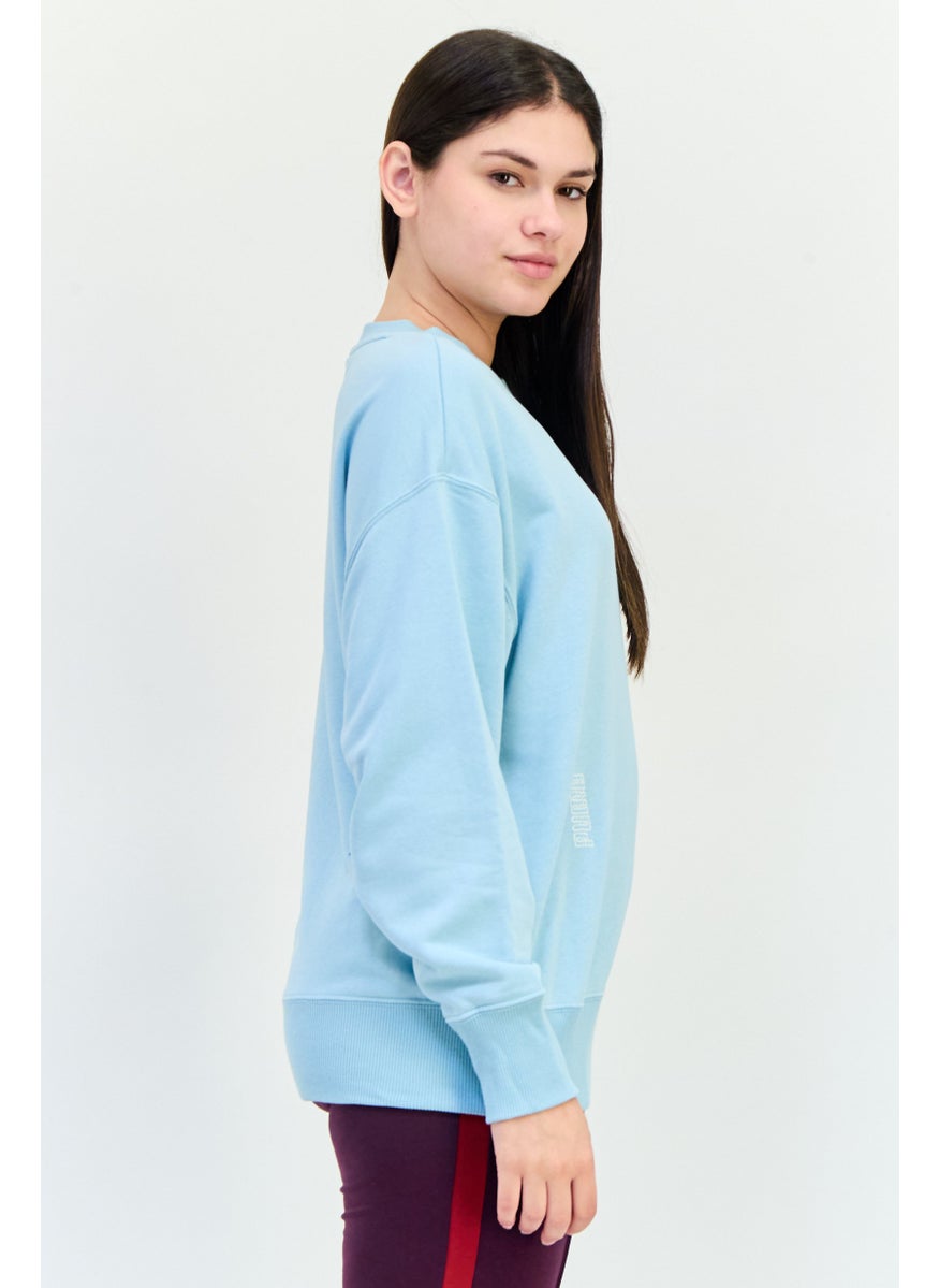 PUMA Women Relaxed Fit Long Sleeves Outdoor Sweatshirt, Turquoise Surf  - Image 2