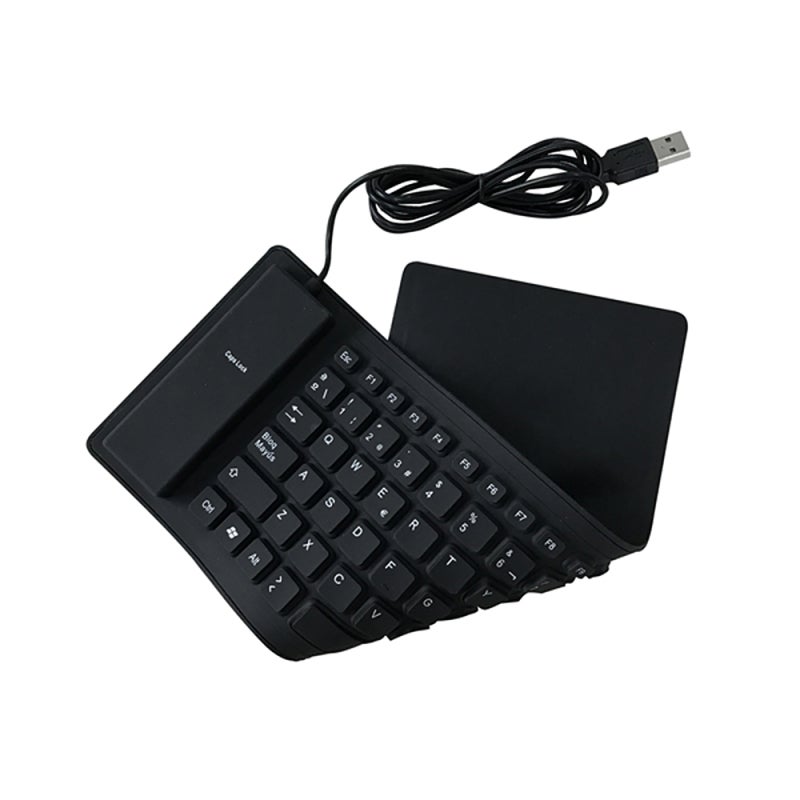 84 Keys USB Wired Keyboard - Stable Plug And Play Transmission Soft Silicone Foldable Mute Waterproof Spanish Keyboard for Home Office Travel On-The-Go Use - Image 5
