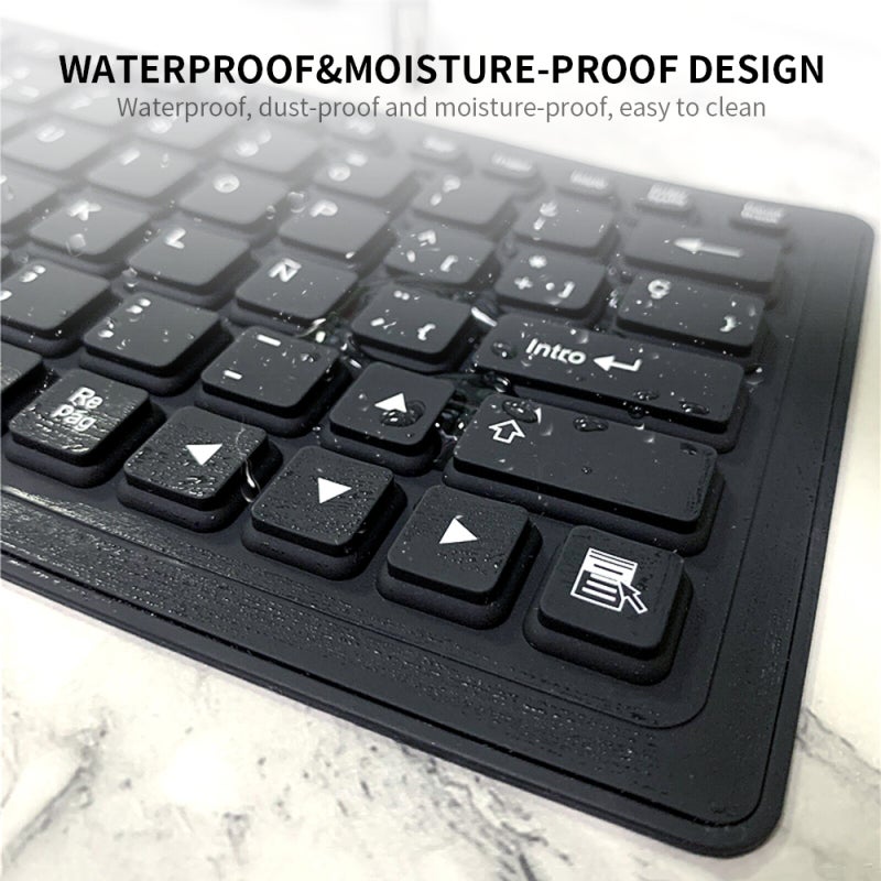 84 Keys USB Wired Keyboard - Stable Plug And Play Transmission Soft Silicone Foldable Mute Waterproof Spanish Keyboard for Home Office Travel On-The-Go Use - Image 2