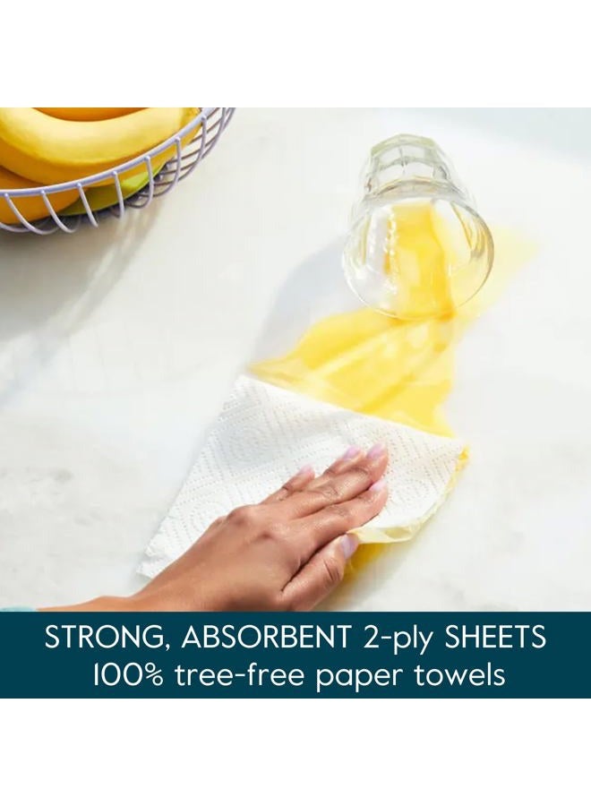 Grove Co. Bamboo Paper Towels, Tree Free & Sustainable Kitchen Paper Towels, Strong & Absorbent with Custom Select Sheets for Less Waste, Zero Plastic Waste. 140 x 2-ply Sheets per Roll, 6 Pack Rolls - Image 4