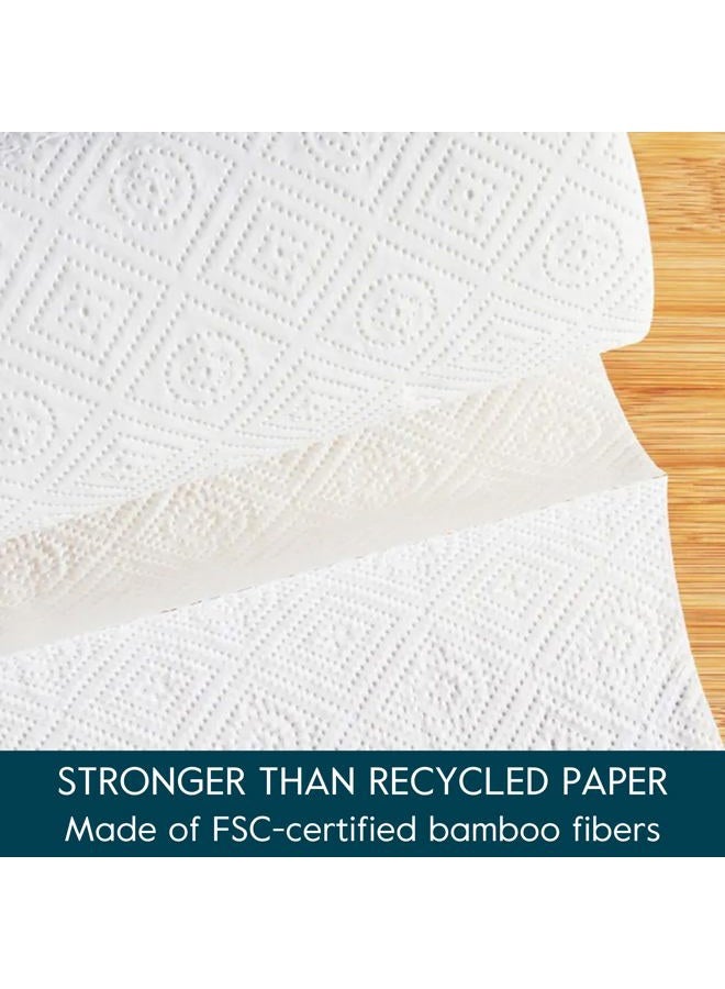 Grove Co. Bamboo Paper Towels, Tree Free & Sustainable Kitchen Paper Towels, Strong & Absorbent with Custom Select Sheets for Less Waste, Zero Plastic Waste. 140 x 2-ply Sheets per Roll, 6 Pack Rolls - Image 2