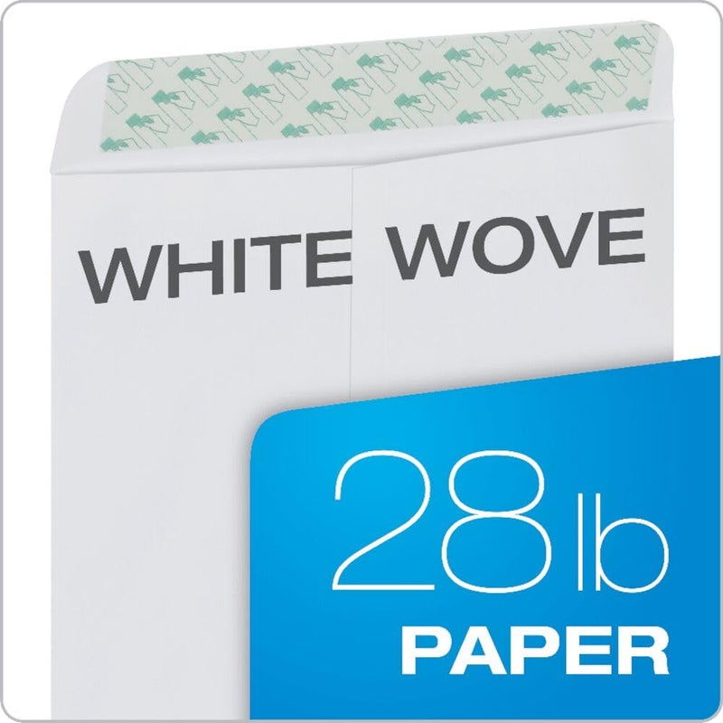 Quality Park 9" x 12" Self-Sealing Catalog Envelopes, for Mailing, Organizing and Storage, White Wove, Heavy 28-lb Paper, 100 Per Box (QUA44582) - Image 4