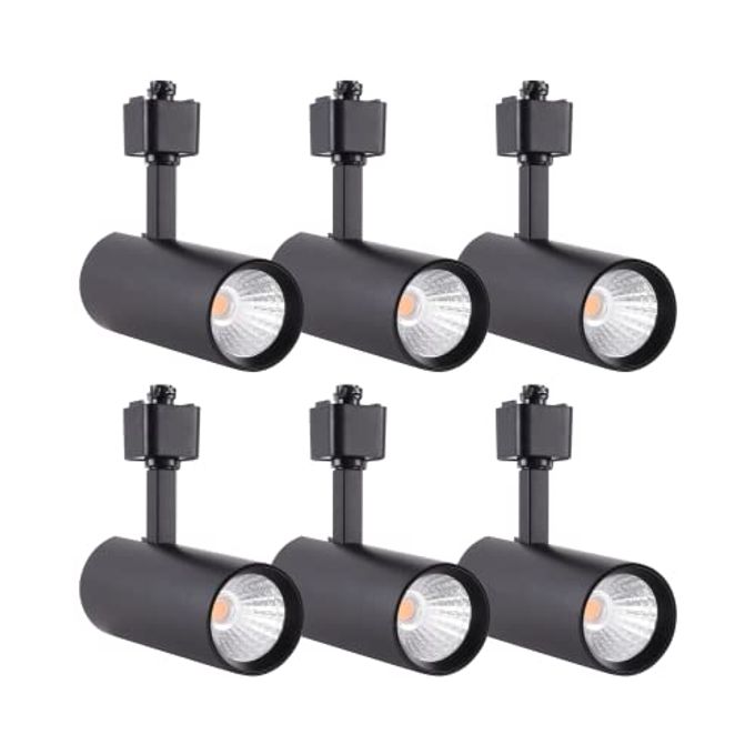 mirrea 16.5W Dimmable LED Track Lighting Heads Compatible with Single Circuit H Type Rail Ceiling Spotlight 90 CRI 24 Black Finish Pack of 6 (3000K Warm White) - Image 1