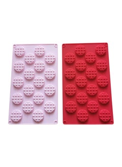 asmat 2-Pack Silicone Mini Round Waffle Mold, 18 Cavities Non-Stick Molds for Baking, Chocolate, Candy, and Gummy Making  - Image 1