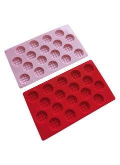 asmat 2-Pack Silicone Mini Round Waffle Mold, 18 Cavities Non-Stick Molds for Baking, Chocolate, Candy, and Gummy Making  - Image 2