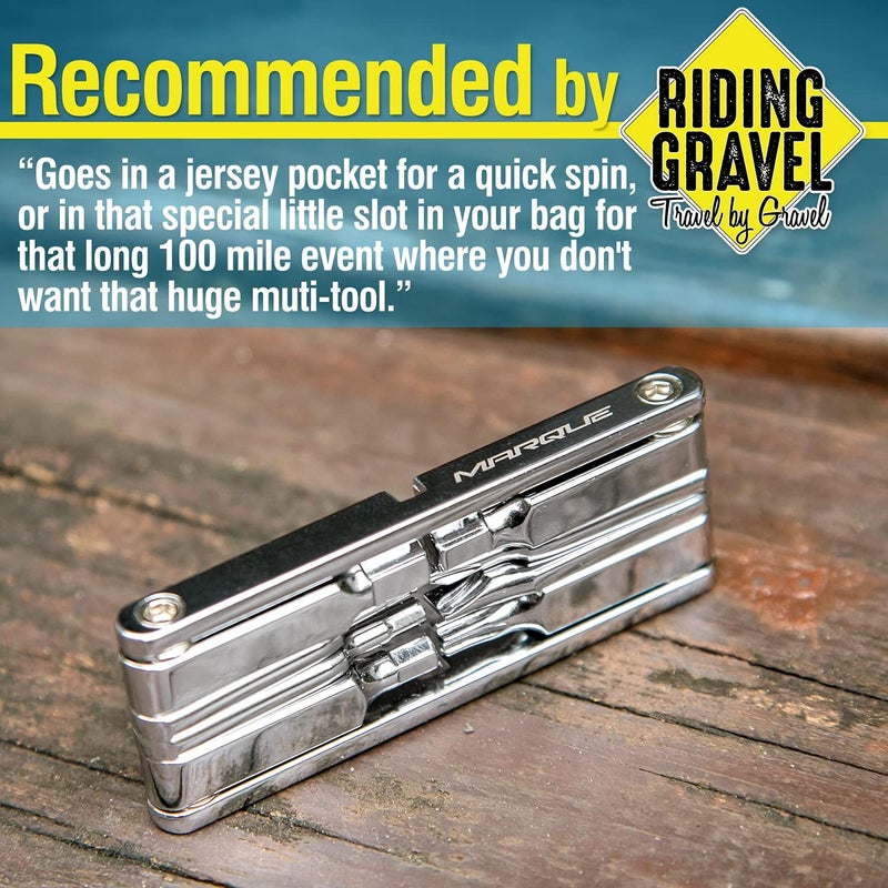 MARQUE 10 in 1 Bike Multitool - Mini 10 Bicycle Multi Tool Repair Kit for Road and Mountain Bikes. Pocket size with slim and portable profile for easy storage during road cycling and MTB-cyclist gift - Image 4