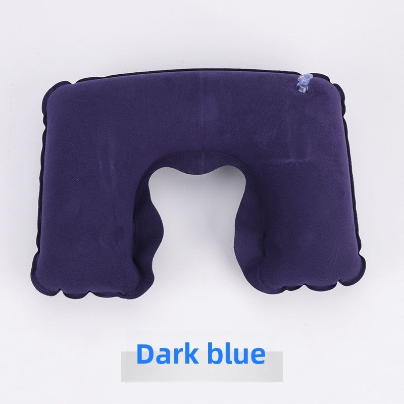 Travel Home Velour U-Shaped Neck Pillow Dark Blue 