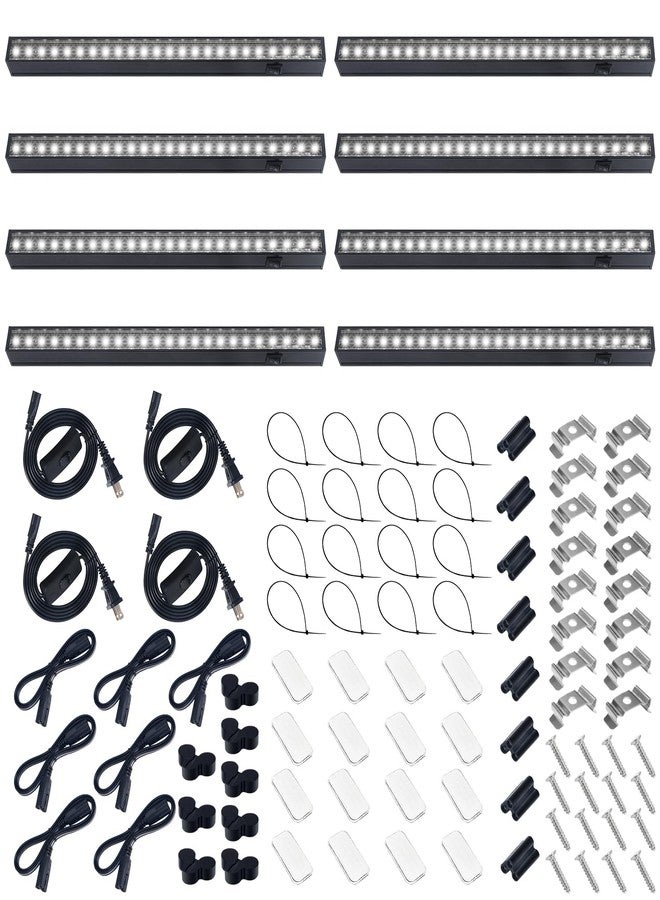 Barrina Plant Grow Lights, 5000K Full Spectrum Daylight White, T5 LED Grow Light Strips, 1ft Growing Lamp with Magnetic Bar, Plant Lights for Indoor Plants, Greenhouse, Black Cover, Linkable, 8 Packs - Image 1