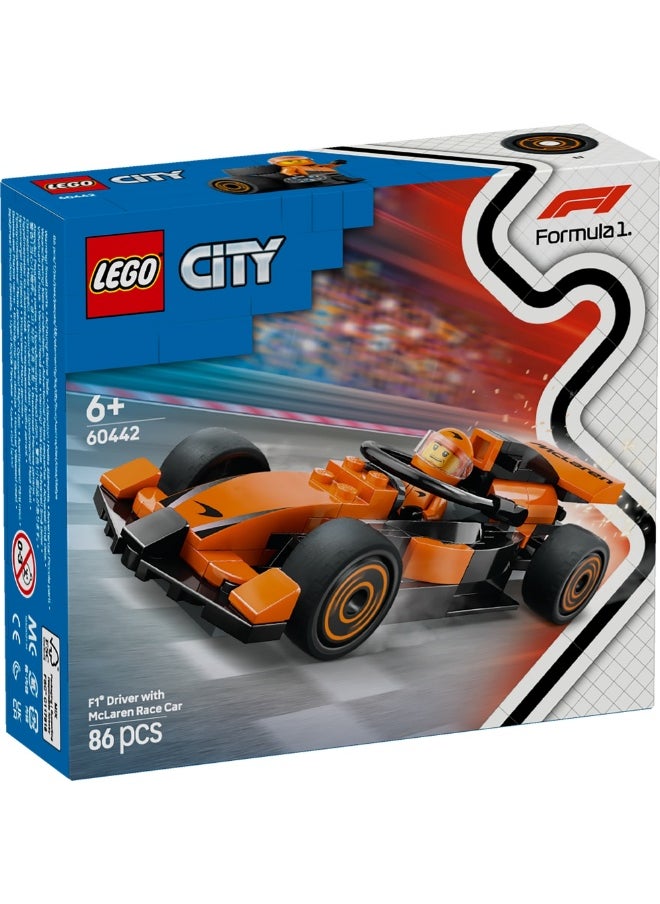 LEGO LEGO - City F1 Driver with McLaren Race Car 86 Pieces - 60442  - Image 1