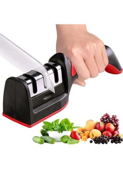 Generic 3 in 1 Knife Sharpener with 3 Stages, Handheld Knife Sharpener Helps Repair, Restore, Polish Blades, Including Straight, Serrated Blades and Scissors  - Image 1