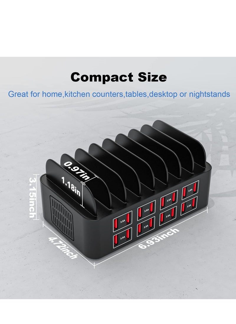 Charging Station for Multiple Devices,Multi Device Fast Charger Organizer Compatible with iPad,Tablet,Cell Phone,175W/35A 16-Port USB Charging Station for Home, Office, and Travel