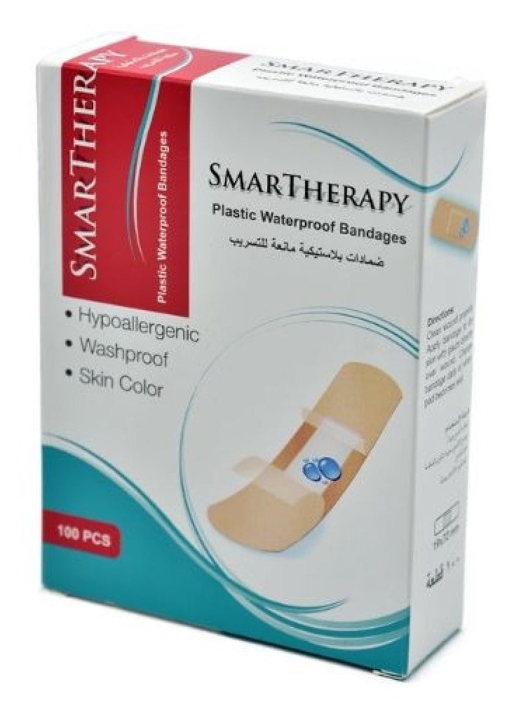 SMARTHERAPY - 100 PCS Box Standard Plastic Waterproof Bandages – Size 19*72mm - Image 1