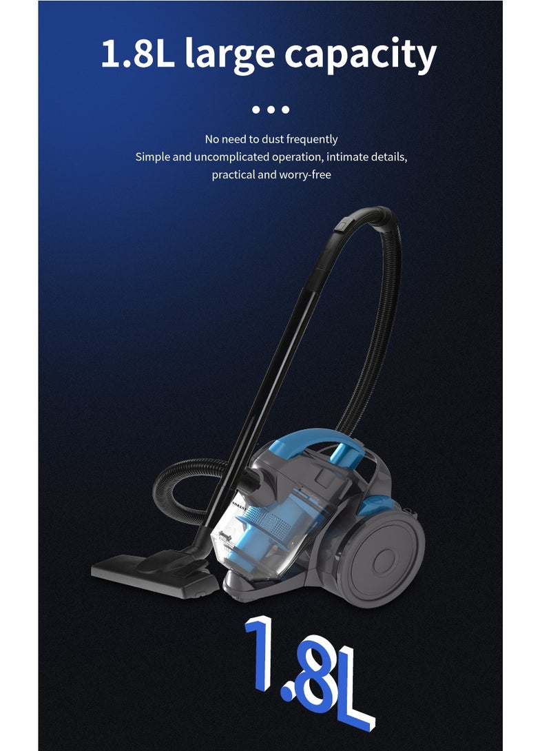 sokany Multi-cyclonic Bagless Corded Canister Vacuum Cleaner with 6 Stage Filtration 2000W Max Power 1.8L 15 kpa Suction Power Blue  - Image 4