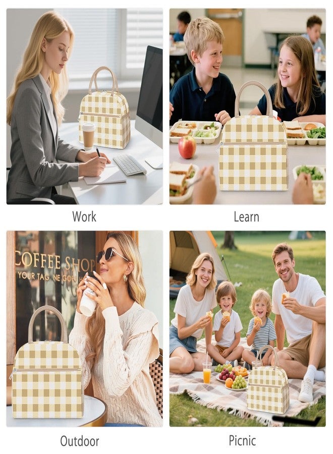 DALINDA Corduroy Lunch Bag Lunch Box for Women Men,Cute Insulated Lunch Bags,Water-Resistant Cute Cooler Lunch Tote Bag, Large Capacity for Work Travel Picnic - Image 5