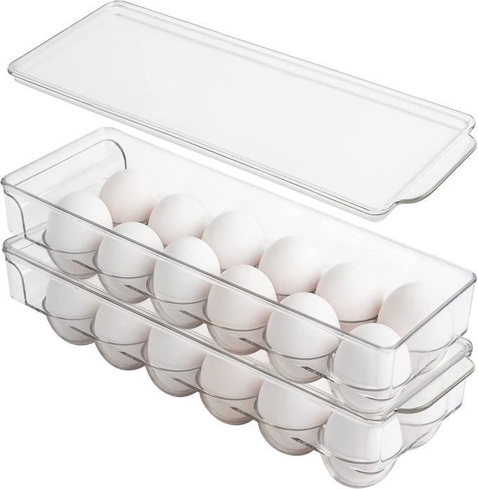 ACRYLIC EGG STORAGE BOX OR EGG TRAYS FOR REFRIGERATOR WITH LID HANDLES EGG TRAY BOX CLEAR UNBREAKABLE 12 SLOT