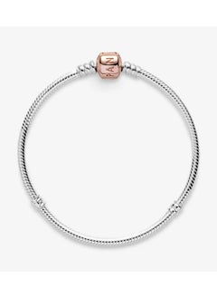 PANDORA Silver bracelet with Pandora Rose clasp, Size 19cm  - Image 5