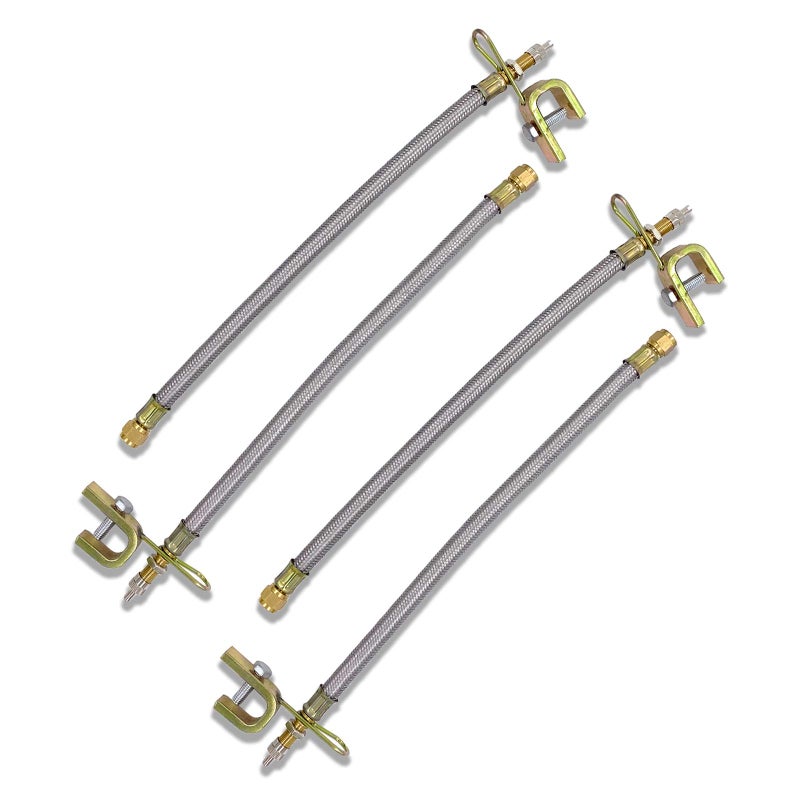 CKAuto 4 pcs 12300mm Metal Valve Stem Extenders Universal Valve Stem Extensions Made of EPDM Rubber fit for Heavy Vehicles Silver