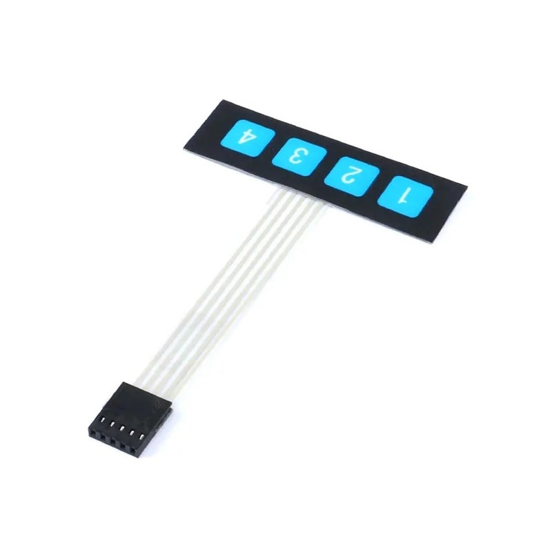1 * 2 3 4 5 مفتاح غشاء رئيسي 3 * 4 لوحة مفاتيح مصفوفة 4X5 مع 1X6LED (أسود) - Image 1