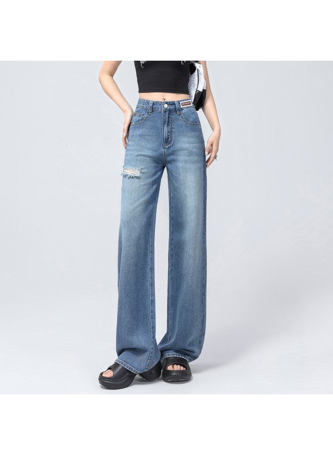 EPTISON ripped Jeans For Women - 2025 Summer Thin High Street Hot Pants, Slimming Wide Leg Trousers - Image 3