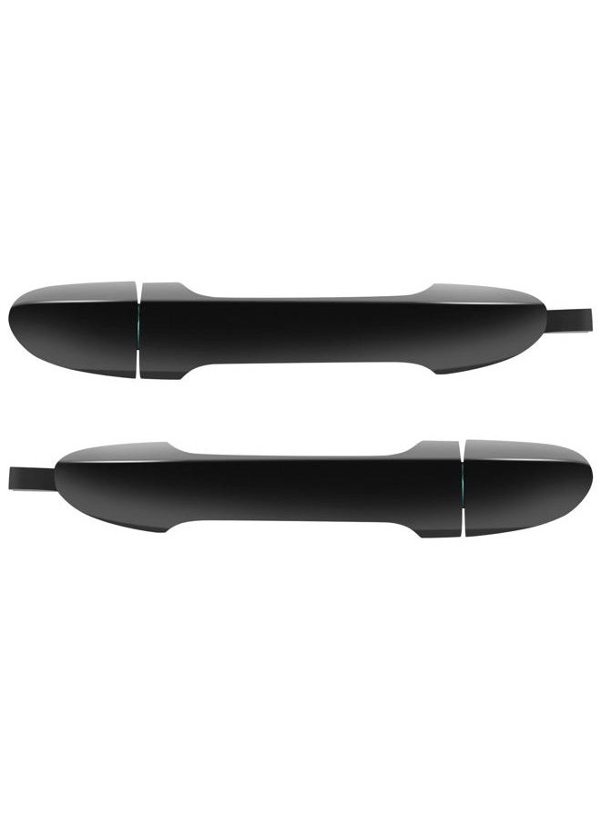 ECCPP Door Handles Exterior Outside Outer Rear Driver Passenger Side for 2004-2009 Kia Spectra Smooth Black(2pcs) - Image 1