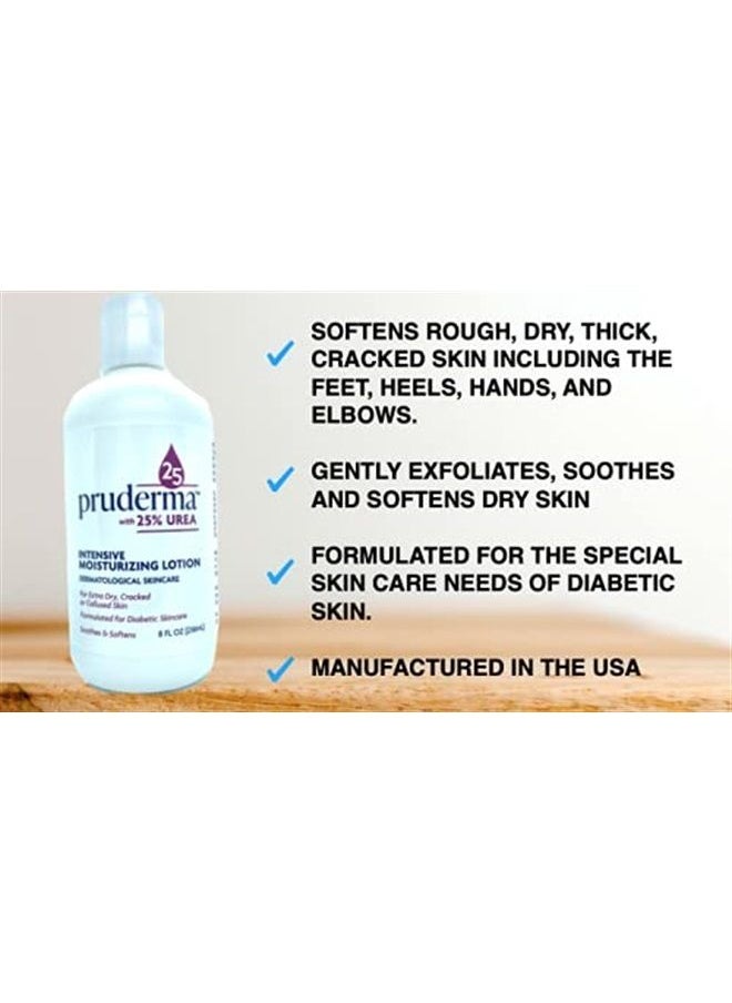 pruderma - Pruderma Urea Lotion 25% 8 OZ - Foot Lotion for Dry Cracked Heels and Hands. Intense moisturizer for Feet, Knees, Elbows - For Rough, Dead & Dry Skin - Image 1