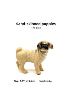 Mini Puppy Simulation Solid Animal Model Chai Dog Poodle Boxer Dog Dalmatians Shar Pea Model Toy-Color:127-2316 Sandskin Puppies