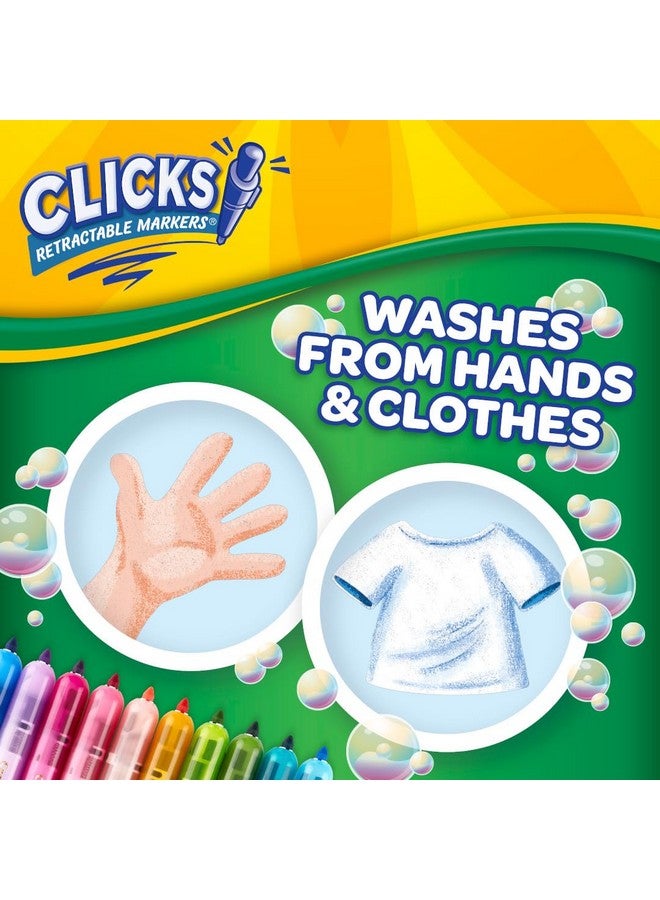 كرايولا أقلام تلوين كرايولا كليكس ذات رأس قابل للسحب (١٠ قطع)، مجموعة أقلام تلوين فنية قابلة للغسل، أقلام تلوين للأطفال، هدايا تذكارية للأطفال، ٣ سنوات فما فوق - Image 5